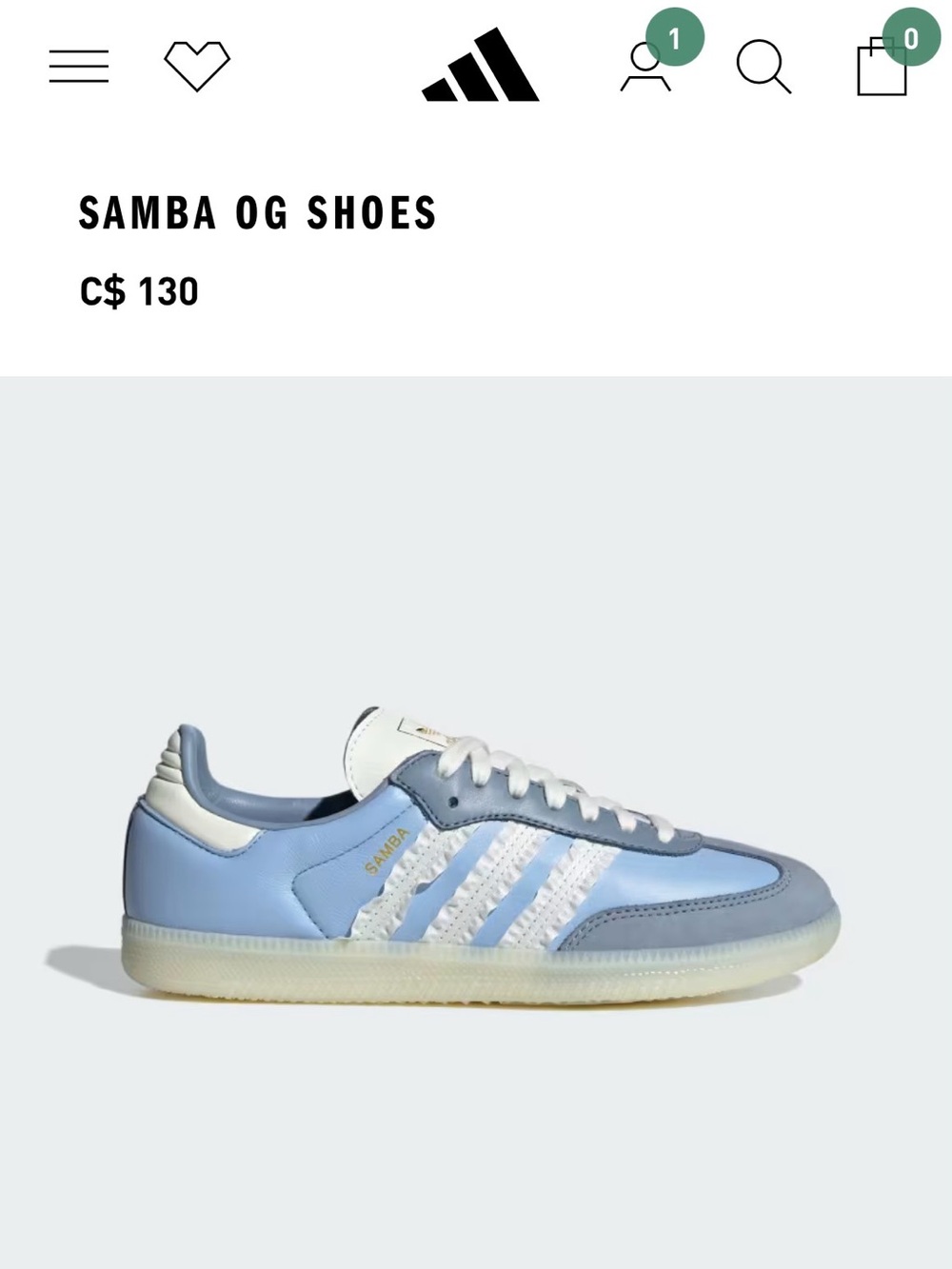 adidas Samba Sneakers - Light Blue & White